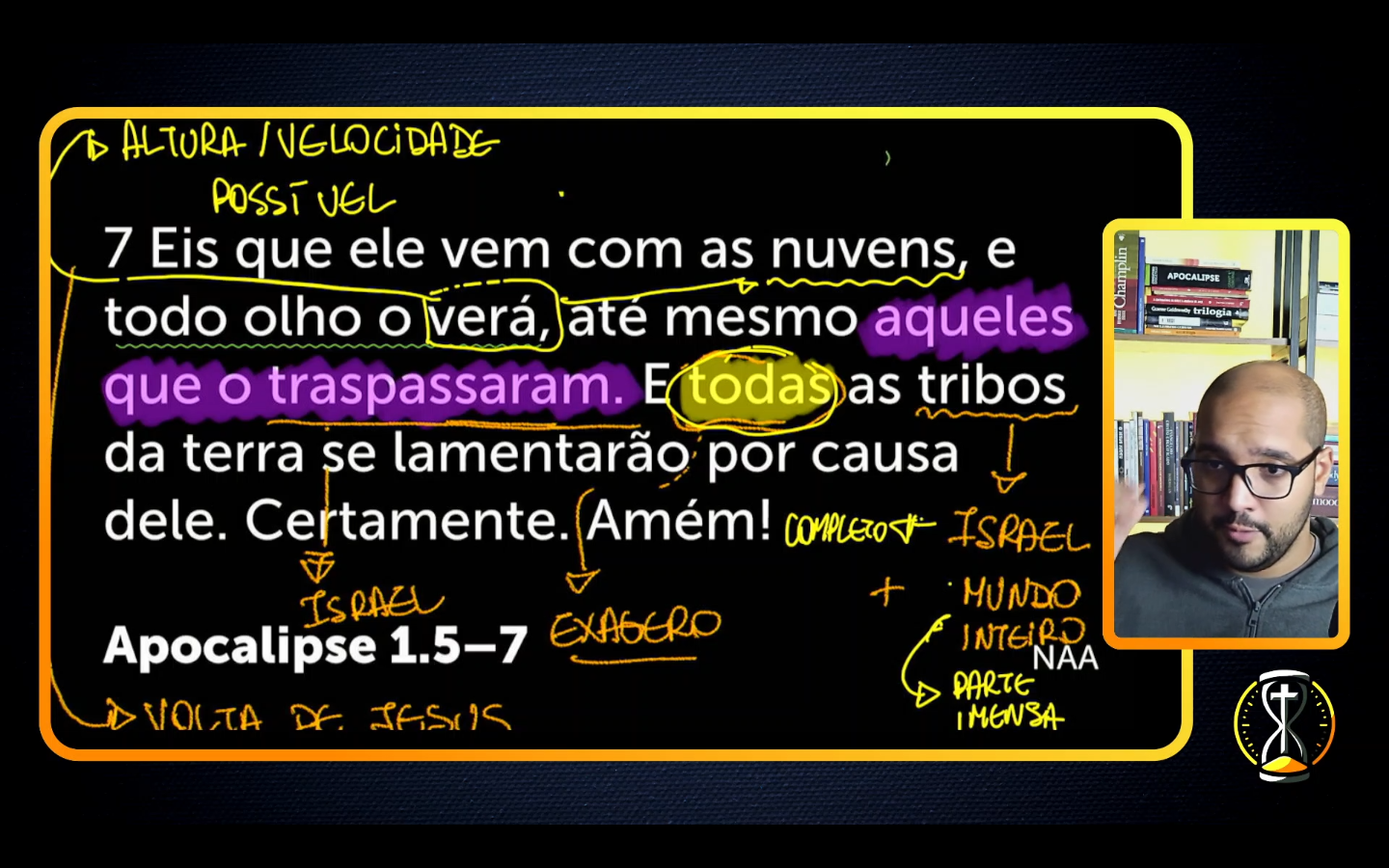 Trecho de uma aula em vídeo do curso